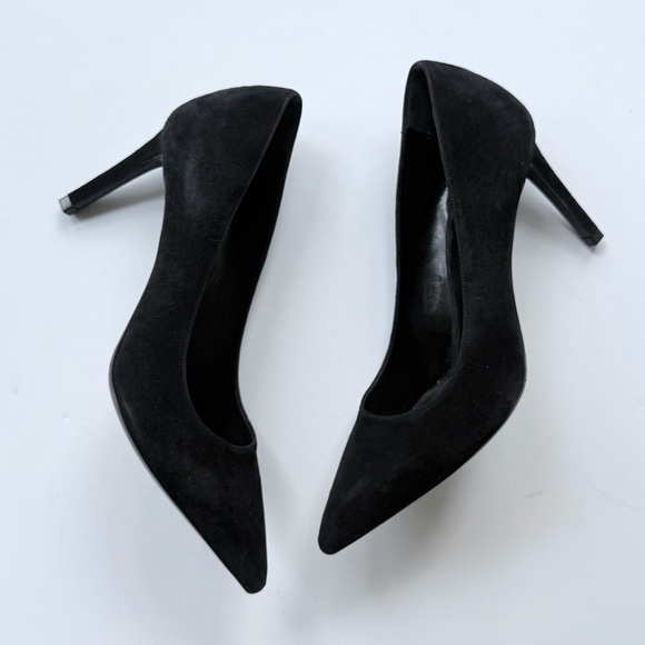 Saint Laurent Black Suede Pointed Toe High Heel Pumps 37 - Picture 7 of 16
